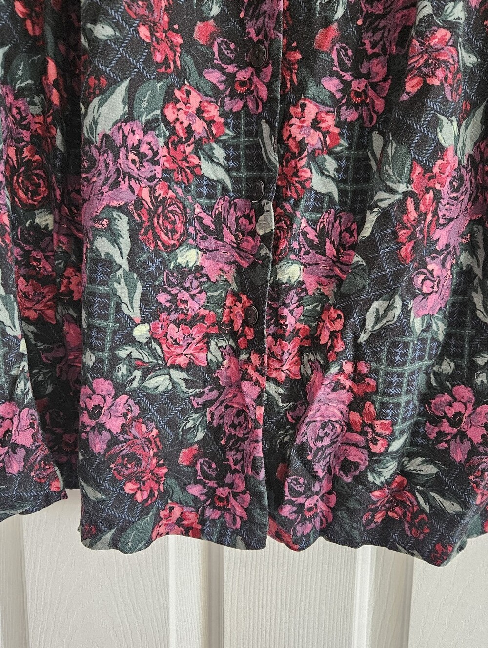 Vintage 90s Maggie Lawrence Floral Button Front Tulip Skirt - Picture 7 of 9
